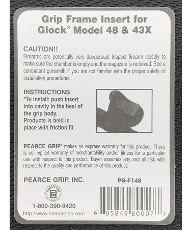 Pearce Grips Frame Insert for Glock 43X/48 - Enhanced Grip and Functionality - Buy Online on SooperMarket.com