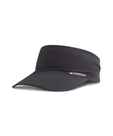 MISSION Cooling Stretchy Visor - Unisex Visor Hat for Men and Women, No Slip Band, UPF 50 Sun Protection Visor Black
