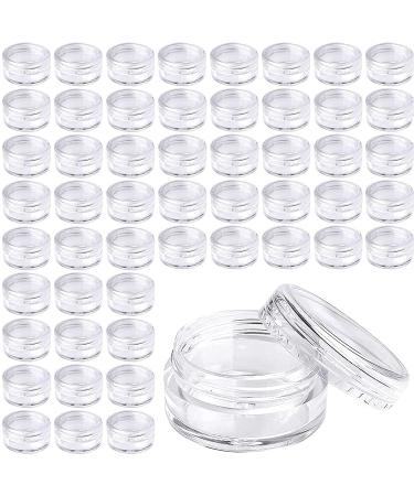 GEESUI transparent empty D schen 50 pieces of creams 5ml trial flares cosmetics mini cream sprouts with screw cap for cosmetics lip balm lotion cream mini candles cosmetics (transparent)