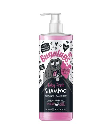 Bugalugs Baby Fresh Dog Shampoo Dog Care Shampoo Products for Schlehct Hide with baby shrew best puppy shampoo baby fresh shampoo conditioner vegan pet shampoo capacity: 500 ml