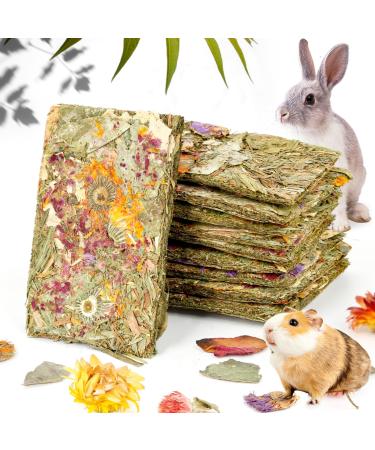 Abiz rabbits Kielzeug Set 10 pieces natural timothy hay toy crash chinchilla feed rabbit treats with herbs for dwarf rabbits guinea pig hamster rabbits snack rodicare