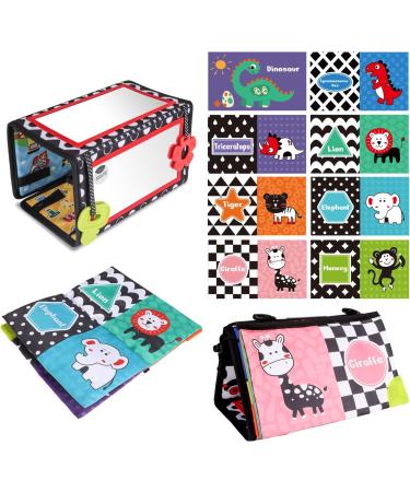 Venditer Baby Mirror Toys | Educational Foldable Prone Toys for Newborns 0-9 Months | High Contrast Black & White Children's Toy - Buy Online on SooperMarket.com