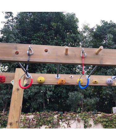 Sunnyglade 40ft Ninja Line Hanging Obstacle Course for Kids | Slackers Ninja Line Kit with Bars, Fists, Rings | Ninja Slackline Accessories - Buy Online on SooperMarket.com