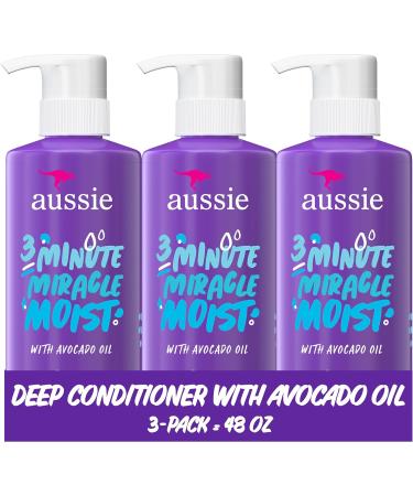 Aussie Total Miracle Shampoo Conditioner and 3 Minute Miracle Treatment Bundle Pack & Deep Conditioner for Dry Hair with Avocado and Jojoba Oil 3 Minute Miracle Moist Paraben Fr - Buy Online on SooperMarket.com
