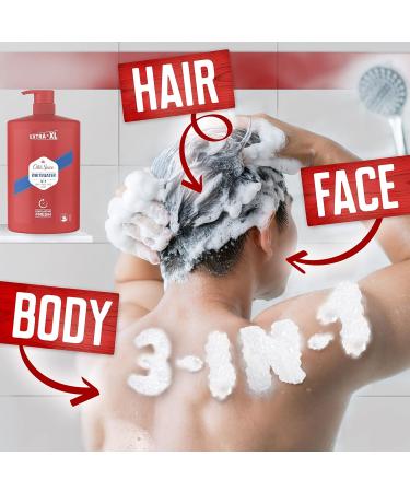 Old Spice Whitewater Shower Gel Men 1000ml 3-in-1 Shampoo Body Wash Face Wash VALUE PACK 1L With Pump - Amber Sandalwood & Citrus - Buy Online on SooperMarket.com