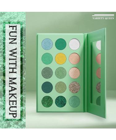 OKENTEN 15 Color Green Eyeshadow Palette - Vegan & Long Lasting Halloween Makeup - Buy Online on SooperMarket.com