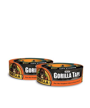 Gorilla Black Duct Tape, 1.88" x 35 yd, Black, (Pack of 2)