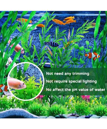 Quozuo 25 Pieces Artificial Aquarium Plants - Easy Green Plastic Decor for Stunning Aquariums - Buy Online on SooperMarket.com
