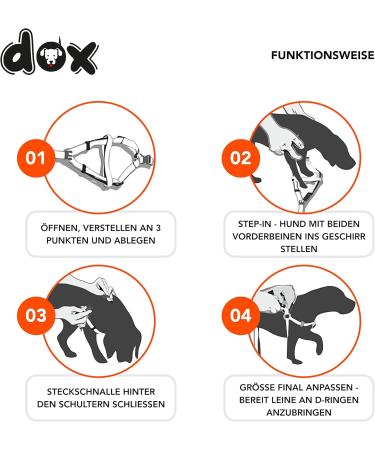 DDOXX Air Mesh Step-In Dog Harness - Adjustable XS Puppy Harness for All Sizes | Comfortable & Breathable (Orange 1.5 x 32-44 cm) - Buy Online on SooperMarket.com