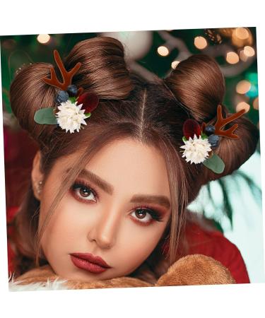 ABOOFAN 4 Pairs Reindeer Antler Hair Clip Christmas Characters Hairpin Reindeer Hairpin Reindeer Antlers Hair Clips Barrettes for Women Christmas Hair Decorations Accessories Fairy Child - Buy Online on SooperMarket.com
