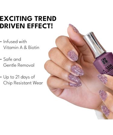 Red Carpet Manicure Flash Glitter Gel Polish | Infused with Vitamin A & Biotin | I'm Made To Sparkle | Mauve Pink Glitter Nail Gel Colour | 0.3 Fl. Oz. - Buy Online on SooperMarket.com