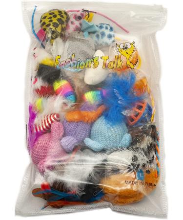 FASHION'S TALK Assorted Catnip Mouse Toys, Feather Fur Mice Variety Pack - Buy Online on SooperMarket.com