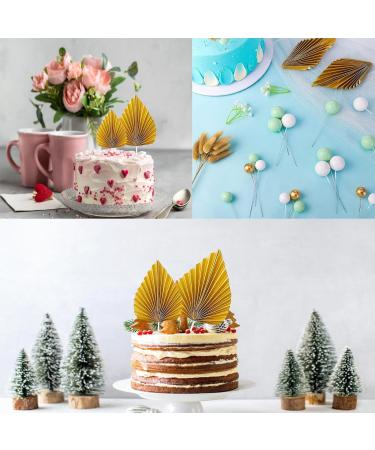 8 Pcs Gold Cake Topper Decorations Gold Palm Leaf Cake Toppers With Gold Cake Insert Decoration cake decorations for Birthday Party WeddingValentine's Day Baby Shower Diy - Buy Online on SooperMarket.com