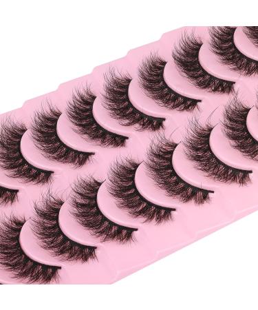 10 Pairs of EYDEVRO Natural Mink Eyelashes | Fluffy Wispy 15mm Cluster Extensions | C & D Curl Volume False Lashes with Cotton Band - Buy Online on SooperMarket.com