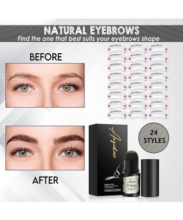 Dark Brown Eyebrow Stamp Stencil Kit | 24 Pc Brow Definer & Shaping Stencils Set - Buy Online on SooperMarket.com