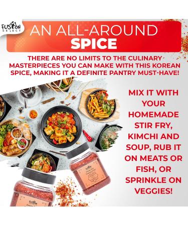 Fusion Select Korean Premium Non-GMO Gluten Free Red Chili Pepper Flakes Powder - Gochugaru for Kimchi Seasoning 6 Oz - Buy Online on SooperMarket.com