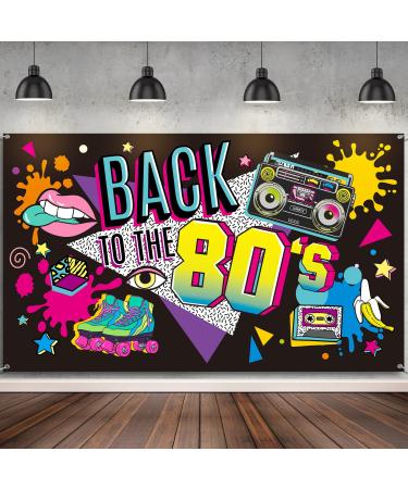 80's Party Decorations Back to The 80's Banner 80's Backdrop Background Decoration for Photography Background 80's Party Supplies, 73 x 43 x 0.04 Inch