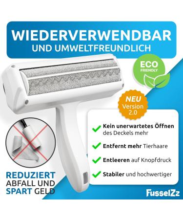 Fusselztz Premium Lint Roll - Self-Cleaning Animal Hair Remover for Cats & Dogs | Reusable Pet Hair Remover for Sofa Carpet & Bed - Buy Online on SooperMarket.com
