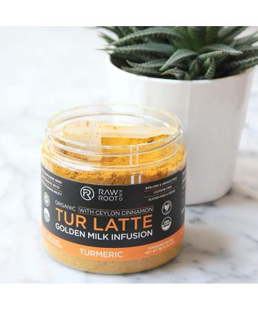 Tur Latte - USDA Organic Golden Milk Powder with Ceylon Cinnamon - 45 Servings 6.34 Oz - Anti-Inflammatory Superfood Mix - Vegan Keto Gluten-Free Unsweetened - Buy Online on SooperMarket.com