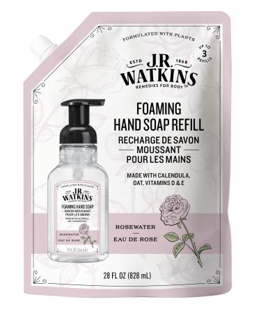 J.R. Watkins Rosewater Foaming Hand Soap Refill Pouch 828 mL Rose 828 ml (Pack of 1)