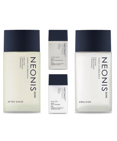 WELCOS Kwailnara NEONIS Aftershave 5.07 Fl oz & Emulsion 5.07 Fl oz with Convenient 1 Fl oz Travel Sizes Each | Gift Set | Korean Men's Skincare