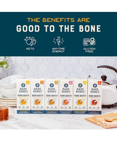 Bare Bones Bone Broth Ramen Instant Powdered Mix 8 Count - 10g Protein, Keto & Paleo Friendly, Non-GMO, Gluten-Free, Dairy-Free - Buy Online on SooperMarket.com
