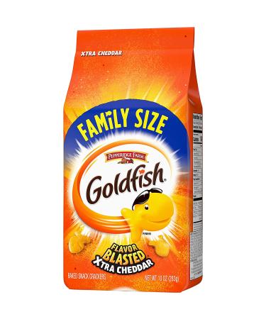 Goldfish Flavor Blasted Xtra Cheddar Crackers - Family Size 10 oz Bag | Snack Crackers - Buy Online on SooperMarket.com