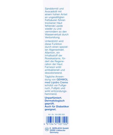 Gehwol Med Intensive Care Lipidro Cream for Dry Feet - Prevent Calluses & Moisturize | 75 ml - International Shipping Available - Buy Online on SooperMarket.com