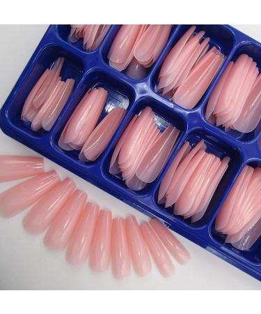 400pc Colored Long Coffin Press on Nails - Glossy Ballerina False Nails for Manicure - Acrylic Nail Design Salon Quality - DIY Nail Art Decor for Women and Girls - Buy Online on SooperMarket.com