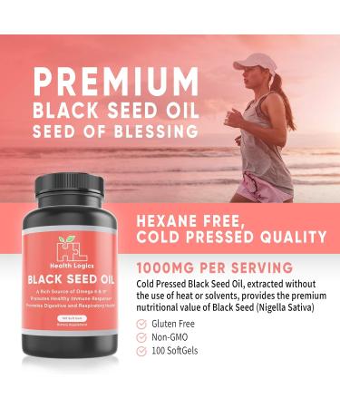 Health Logics - 100 Black Seed Oil Soft Gels - Cold Pressed for Max Potency - 100% Natural - GMO and Gluten Free - Buy Online on SooperMarket.com