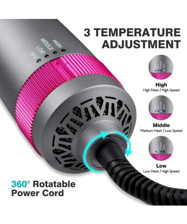 6-in-1 Hair Dryer Brush and Volumizer - Detachable Styler for Straightening, Curling, Drying - One-Step Hot Air Brush for Styling - Buy Online on SooperMarket.com