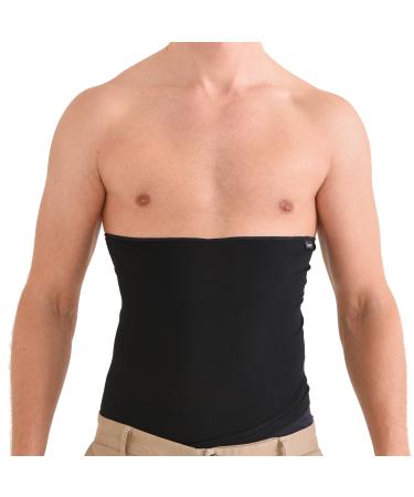 CHARM Thermal Belly Band Haramaki - Stomach Warmer for Men & Women Elastic Band Core Maternal Belt Period Pain Kidney Black