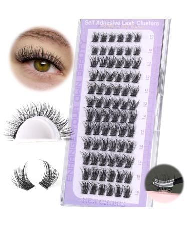 Self Adhesive Lash Clusters - Natural Eyelashes Extension No Glue Needed DIY Wispy Lashes CD Curl 10-16MM 72Pcs by Zegaine - Shop Now - Buy Online on SooperMarket.com