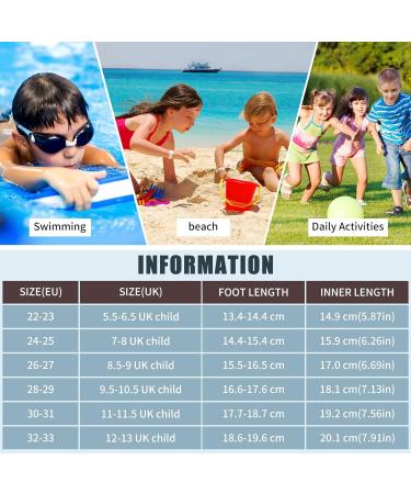 Buy Tolal Children's Aqua Shoes | Anti-Slip & Durable Beach Shoes for Kids - Perfect for Girls Babies & Pool Fun (EU Size 24/25) - Buy Online on SooperMarket.com