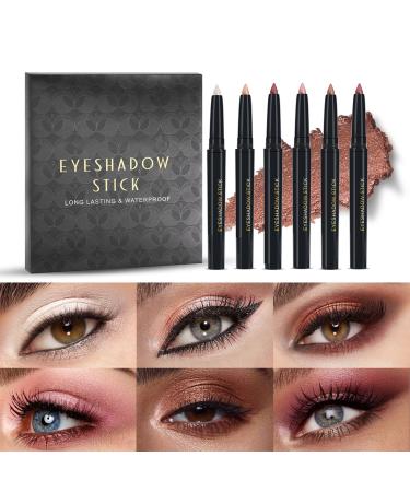 Eyeshadow Pen Collection 6 Colros Creamy Eyeshadow Sticks Long Wear Makeup Set For Women B