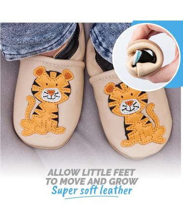 Seating Tiger Baby Shoes: Soft Sole Leather Toddler Shoes for Baby Girl & Boy Walking (6-12 Months) - Buy Online on SooperMarket.com