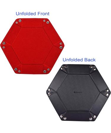 RNK Gaming Folding Hexagon Dice Tray - PU Leather & Red Velvet for DND Games - Buy Online on SooperMarket.com