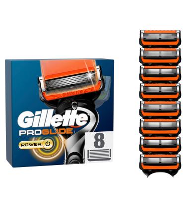 Gillette ProGlide Power razor blades for razors 8 replacement blades for wet razors men with 5-fold blade 8 blades