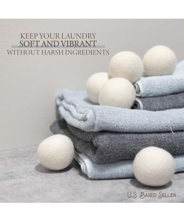 Wool Dryer Balls - 2.8in Natural & Fragrance-Free - Reusable 6pk for Sensitive Skin | Eco-Friendly Laundry Solution - Buy Online on SooperMarket.com