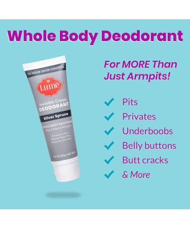 Lume Deodorant 3oz Tube - Silver Spruce Scent - For Underarms & Private Parts - Buy Online on SooperMarket.com