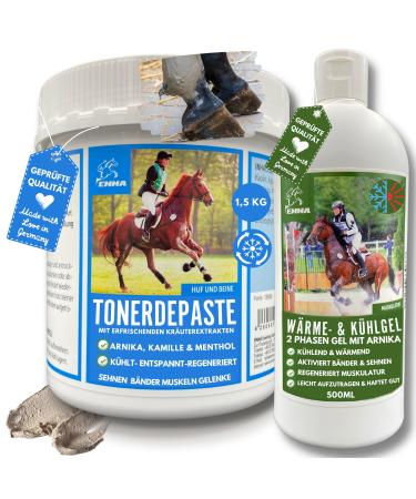 EMMA Acetic acid clay + 2 phases cooling gel warming clay paste mineral soil horse balm Arnica ointment cooling horse ointment healing clay Arnica cooling paste ribbons tendon animals 1.5