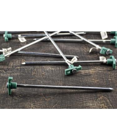 SE Heavy-Duty Metal Tent Pegs Stake Set (10-Pack) - 9NRC10 | Secure Camping Accessories - Buy Online on SooperMarket.com