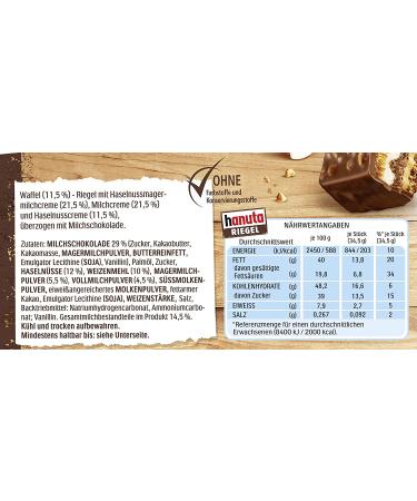 Ferrero Hanuta Riegel Bars 5pc 173g - Crunchy Candy Wafers - Buy Online on SooperMarket.com