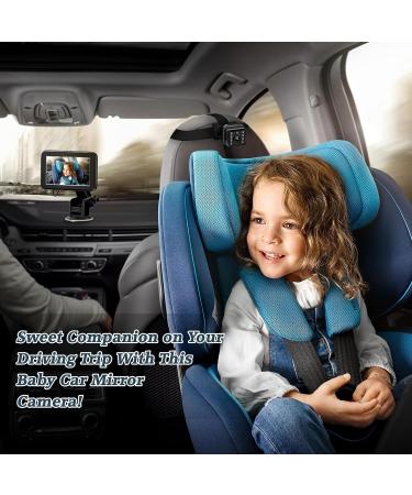 Baby Car Mirror for Back Seat | Welltop 5'' HD 1080P Baby Car Camera | 360 Night Vision & Shockproof | Essential Car Accessories for New Parents - Buy Online on SooperMarket.com