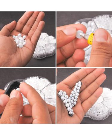Articyard 5700 AB White Half Pearls - Flatback Pearls for Crafts & Nails - DIY Accessory for Art, Fashion & Makeup - Buy Online on SooperMarket.com