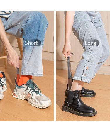 OneKoo Stainless Steel Shoe Horn Set - Long and Short Metal Shoe Horns for Men, Women, Kids, Seniors - Portable Travel Shoe Helper - Buy Online on SooperMarket.com