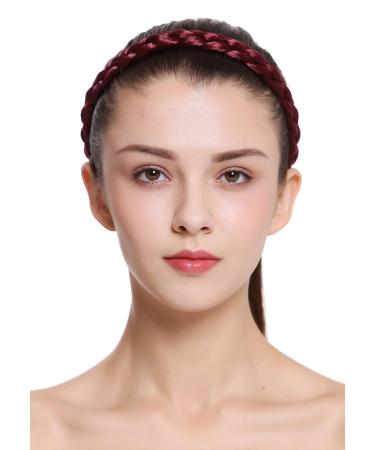 WIG ME UP CXT-006-120 Garnet Red Braided Hairband | Traditional Costume Headband - 2cm Wide International Shipping Available - Buy Online on SooperMarket.com