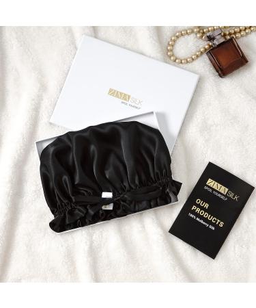 ZIMASILK 100% Mulberry Silk Bonnet for Women Hair Care - Natural Silk Hair Wrap for Sleeping - Elastic Stay On Head - Black (1Pc) - Buy Online on SooperMarket.com