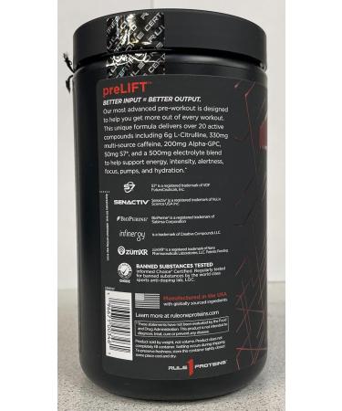 Rule 1 Pre Lift Pre-Workout Powder | Caffeine Beta-Alanine L-Citrulline Alpha GPC | Nitric Oxide Support Energy Alertness & Endurance | Sugar Free | 450G 30 Servings - Buy Online on SooperMarket.com