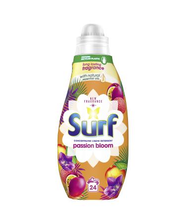 Surf Passion Bloom infused with natural essential oils Concentrated Liquid Laundry Detergent leaves fabrics clean and fresh for longer 24 washes
